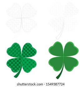 The Four Leaf Clover With Poker Signs Vector Drawing