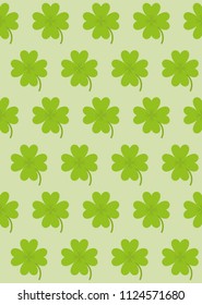 Four leaf clover seamless pattern. Vector illustration.