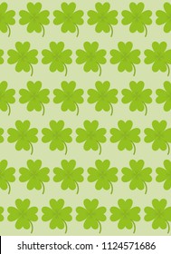 Four leaf clover seamless pattern. Vector illustration.