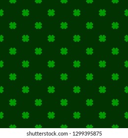 Four leaf clover seamless pattern. Irish ornament. Vector illustration.