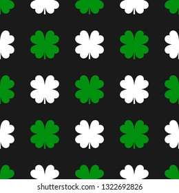 Four leaf clover seamless pattern. Irish ornament. Vector illustration.
