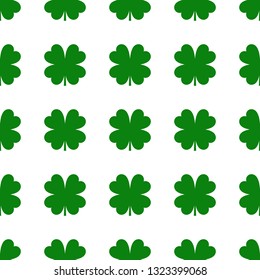 Four leaf clover seamless pattern. Saint Patrick's Day ornament. Vector illustration.