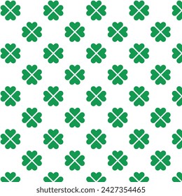 four leaf clover seamless pattern green vector background for St Patrick's day