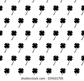 Four leaf clover seamless pattern