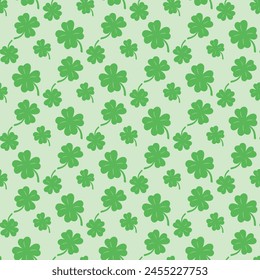 Four Leaf Clover Seamless Vector Pattern Design