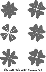 Four leaf clover set of vector icon