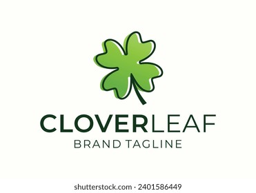 diseño vectorial del logotipo de shamrock de cuatro hojas