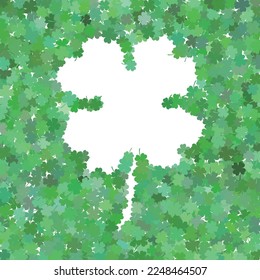 four leaf clover shape frame made by small clover confetti