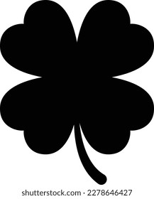 Four leaf clover shape vector illustration. St. Patrick shamrock.