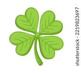 Four Leaf Clover Sign Emoji Icon Illustration. Irish Vector Symbol Emoticon Design Clip Art Sign Comic Style.