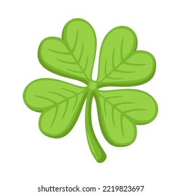 Four Leaf Clover Sign Emoji Icon Illustration. Irish Vector Symbol Emoticon Design Clip Art Sign Comic Style.