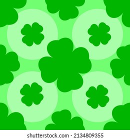 Four Leaf Clover Sign of Luck Seamless Pattern for ST Patrick's Day Background Etc