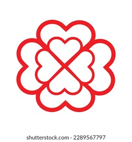Four leaf clover sign vector hearts icon vector holiday