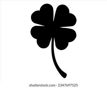 Four leaf clover silhouette vector art