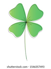 Four leaf clover in simple style