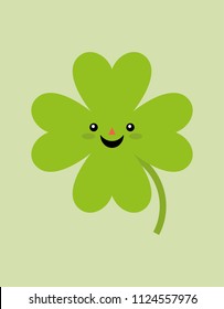 Four leaf clover. St. Patrick's day symbol. Vector illustration.