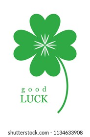Four leaf clover. St. Patrick's day symbol. Vector illustration.