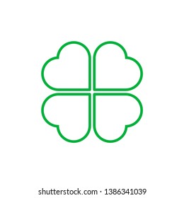 Four Leaf Clover St. Patricks Day Icon Vector Illustration - Vector