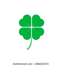 Four Leaf Clover St. Patricks Day Icon Vector Illustration - Vector