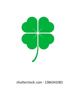 Four Leaf Clover St. Patricks Day Icon Vector Illustration - Vector