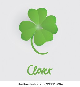Four leaf clover, St. Patrick's day symbol, vector illusration