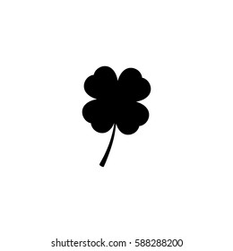 Four leaf clover St Patricks day vector icon.