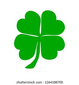 Four leaf clover. St.Patricks Day. Vector illustration on isolated background.