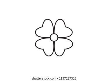 Four leaf clover symbol luck patrick's day illustration icon