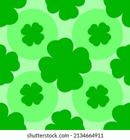 Four Leaf Clover Symbol of Luck Seamless Background 