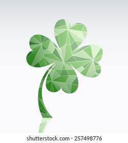 Four leaf clover as symbol of luck and emblem for Saint Patricks Day