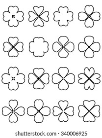 Four leaf clover symbol, vector 