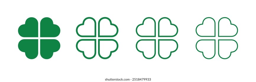 Four leaf clover vector collections