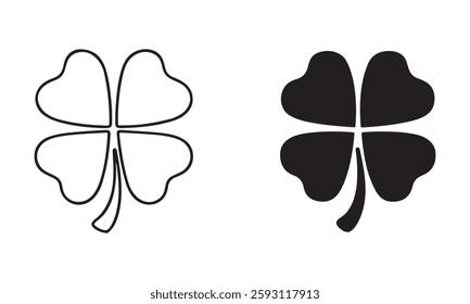 Four leaf clover vector icon . shamrock sign . good luck . saint patricks day