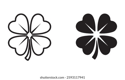 Four leaf clover vector icon . shamrock sign . good luck . saint patricks day