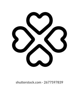 Four leaf clover vector icon illustration.