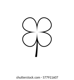 Four leaf clover vector icon isolated on white background