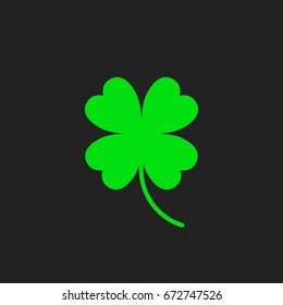 Four leaf clover vector icon. Clover silhouette simple icon illustration.