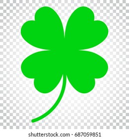 Four leaf clover vector icon. Clover silhouette simple icon illustration. Simple business concept pictogram on isolated background.