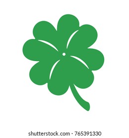 Four leaf clover. Vector icon. A symbol of good luck. St Patricks day. Clover silhouette.