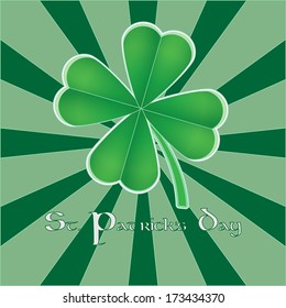 Four leaf clover, vector illustration for St. Patrick's day.