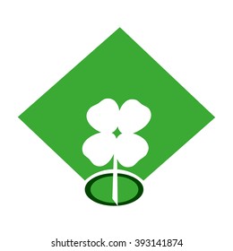 Four leaf clover. Vector illustration.