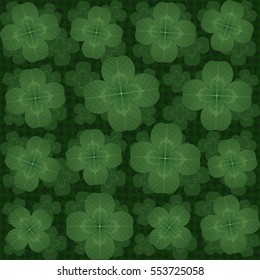 Four leaf clover vector seamless pattern background