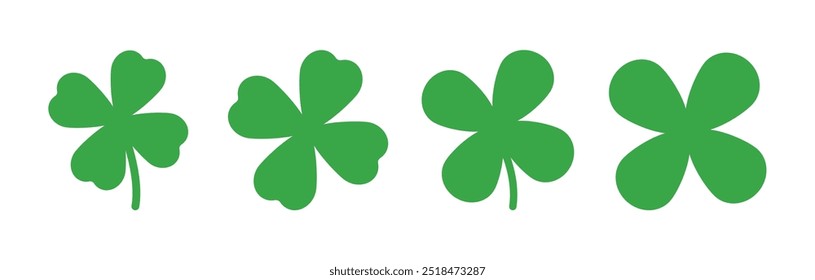 Four leaf clover vector set