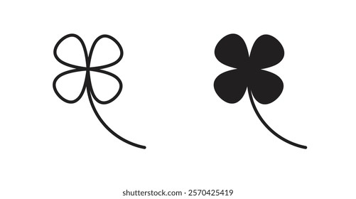 Four leaf clover vector web icons set