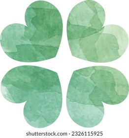 Four leaf clover watercolor illustration