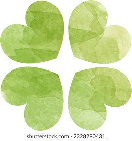 Four leaf clover watercolor illustration