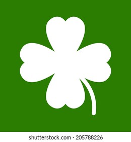 four leaf clover white on green