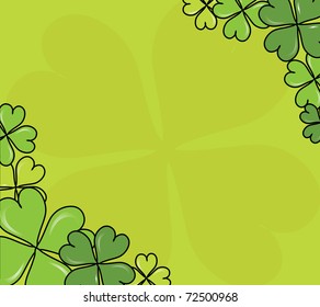 four leaf clovers card for St. Patrick's Day with space for text