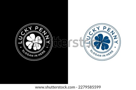 four leaf clovers icon lucky penny logo