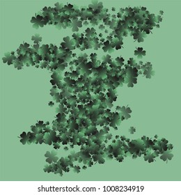 Four leaf cover is a confetti which consist of many isolated elements. Stylish and beautiful four leaf clover. Can be used as poster, border, background, wallpaper, card and etc